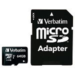 Картинка Карта памяти Verbatim Premium 44084 64GB (с адаптером)