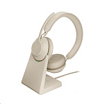 Картинка Наушники Jabra Evolve2 65 UC Stereo USB-C Desk (бежевый)