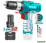 Картинка Ударная дрель-шуруповерт Total TIDLI12201 (с 2-мя АКБ)