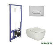 Картинка Унитаз Berges Wasserhaus Ego XL Rimless + Toma Slim SO + Novum525 + D3 043201
