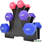 Fitnes 12 кг с подставкой (2x1кг+2x2кг+2x3кг)