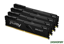 Картинка Оперативная память Kingston FURY Beast 4x4GB DDR4 PC4-25600 KF432C16BBK4/16